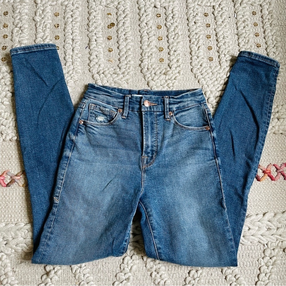 Good American Distressed Good Waist Skinny Jean